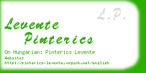 levente pinterics business card